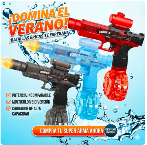 Pistola de Agua Automática LED El Juguete Estrella del Verano